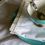 9 PCs Dove white trolley set with Lace border