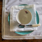 9 PCs Dove white trolley set with Lace border