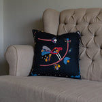 Boho Chic Bird (Appliqué) Boho Chic Bird (Appliqué) - 1 PC Cushion Cover - Black