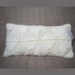 Crochet Cushion Cover White Coco Beige Floor cushion Cover -1 Pc  Crochet Rectangular cushion