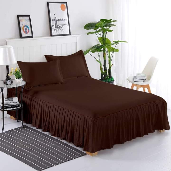 Bed Valance Sheet Set-Brown