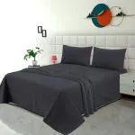 Double Bed Sheet- Dark Grey