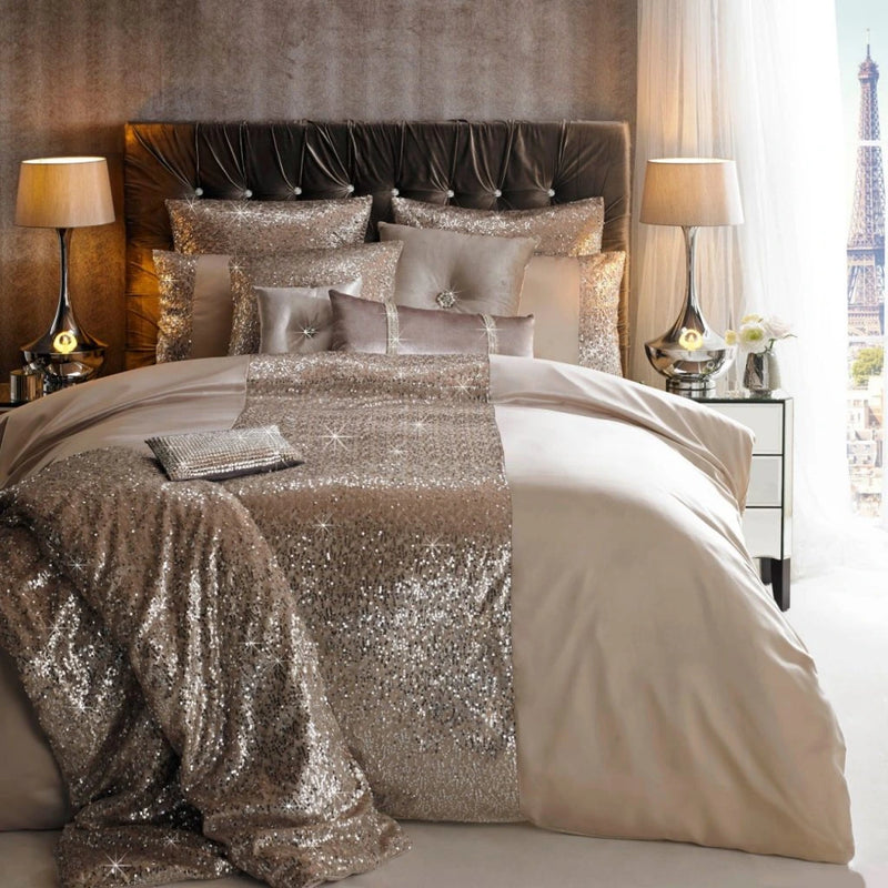 Customized Luxury_Sequence_Bridal_Bedding_Set-Beige