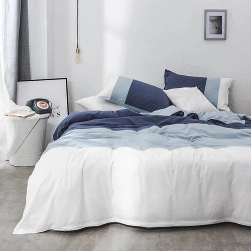 Modern Stripe Duvet Set ( Blue )