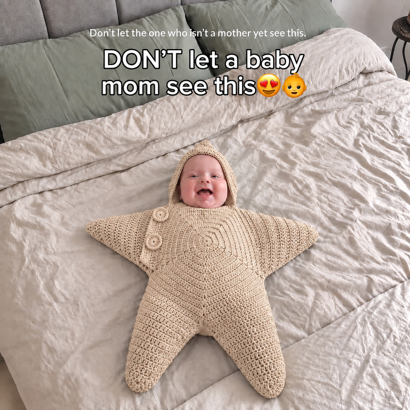 Handmade Crochet Star Baby Romper Beige