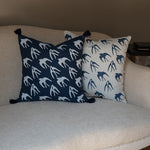 Swallow Birds Hand Block Printed Cushion Swallow Birds Hand Block Printed Cushion Covers-2 PC Set