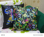 Midnight Garden-2 PCS  leatherite cushions