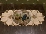 Central Table Runner-White and golden