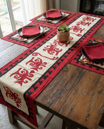 Kaura Ralli Handmade Placemat Set for Dining Table |Maroon