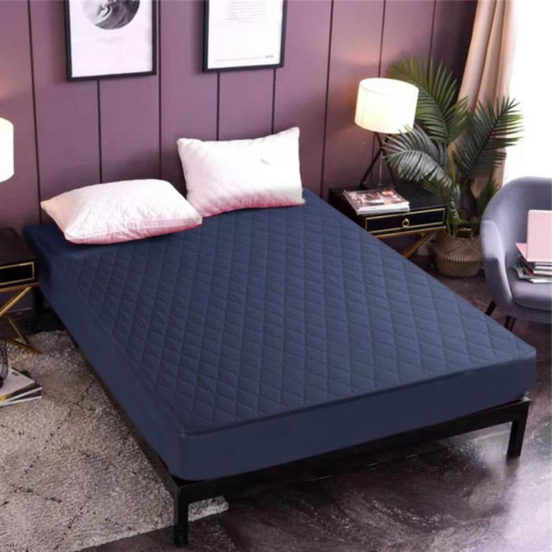 Quilted Navy Blue Mattress Protector