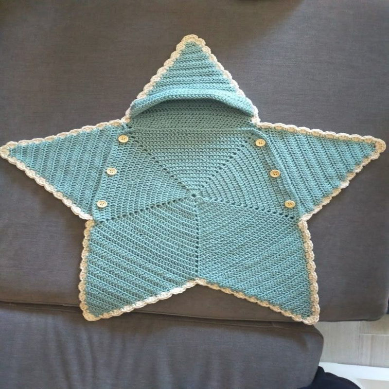 Handmade Crochet Star Baby Romper Sage green