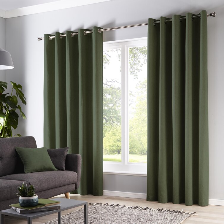 Plain Dyed Curtain-Bottle Green