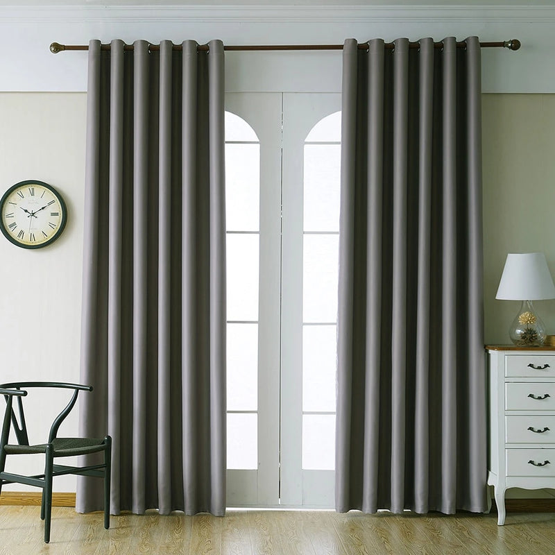 Plain Dyed Curtain-Charcoal