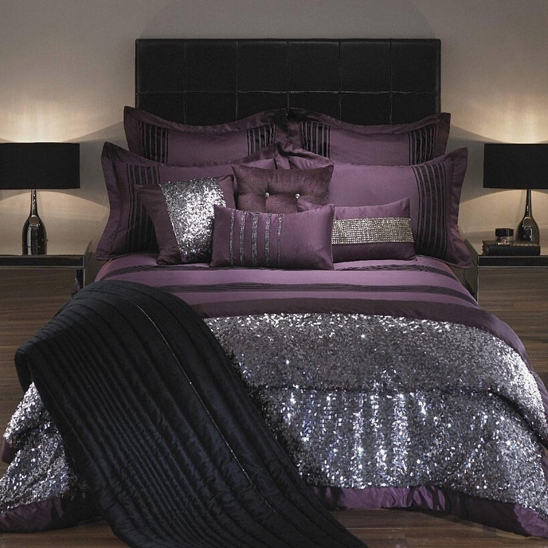 Luxury Sequence Bridal Bedding Set-Purple