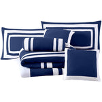 Blue & White Hotel Style cotton Satin Duvet Set