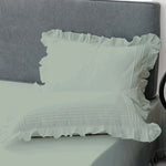 Fitted Sheet With Frilled Pillow Covers-Mint