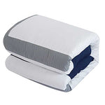 Blue & White Block Hotel Style Cotton Satin Duvet Set