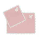 9 PCs Pink Lace trimmed napkins & trolley covers