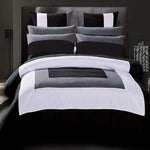 Black & Grey Hotel Style cotton Satin Duvet Set