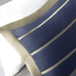 Chezmoi Blue & Khaki Hotel Style Cotton Satin Duvet Set