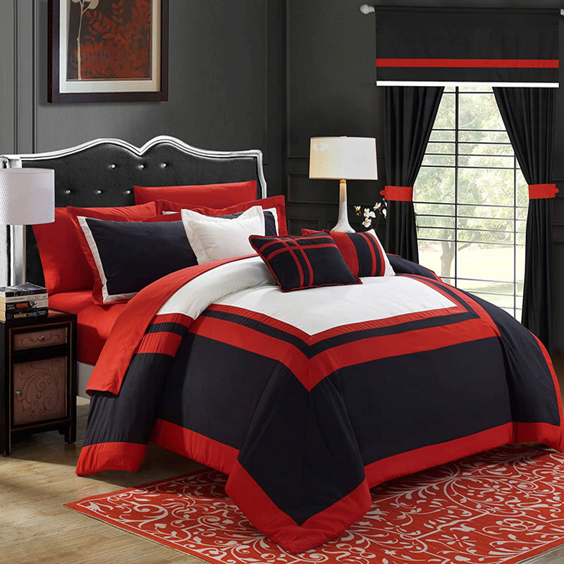 RITZ RED & BLACK DUVET COVER SET