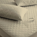 Quilted Beige Waterproof Mattress Protector