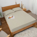 Quilted Beige Waterproof Mattress Protector