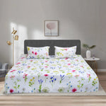 Double Bed Sheet Satin -Bluebells