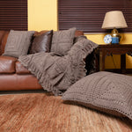 Coco Mousy Brown floor cushion Cover -1 Pc  Crochet cushion