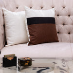 Cinnamon White,Brown -2 Pc Jute Cushion Cover Set