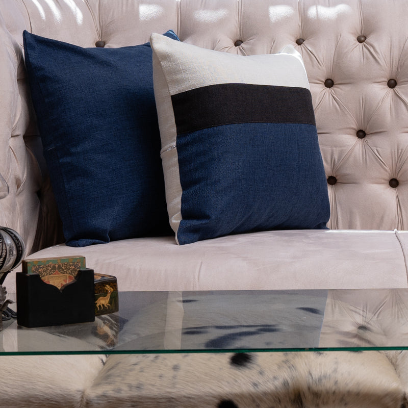 Blue Jute, Berry Blue -2 Pc Jute cushion Cover set