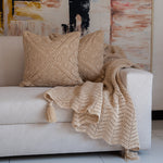 Eva-Beige Crochet Cushion Covers-2 PC Set