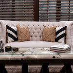 Cabana Beige, Black and White -2 Pc  Duck Cushion Cover Set