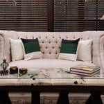 Medow White,Green -2 Pc Jute Cushion Coverset