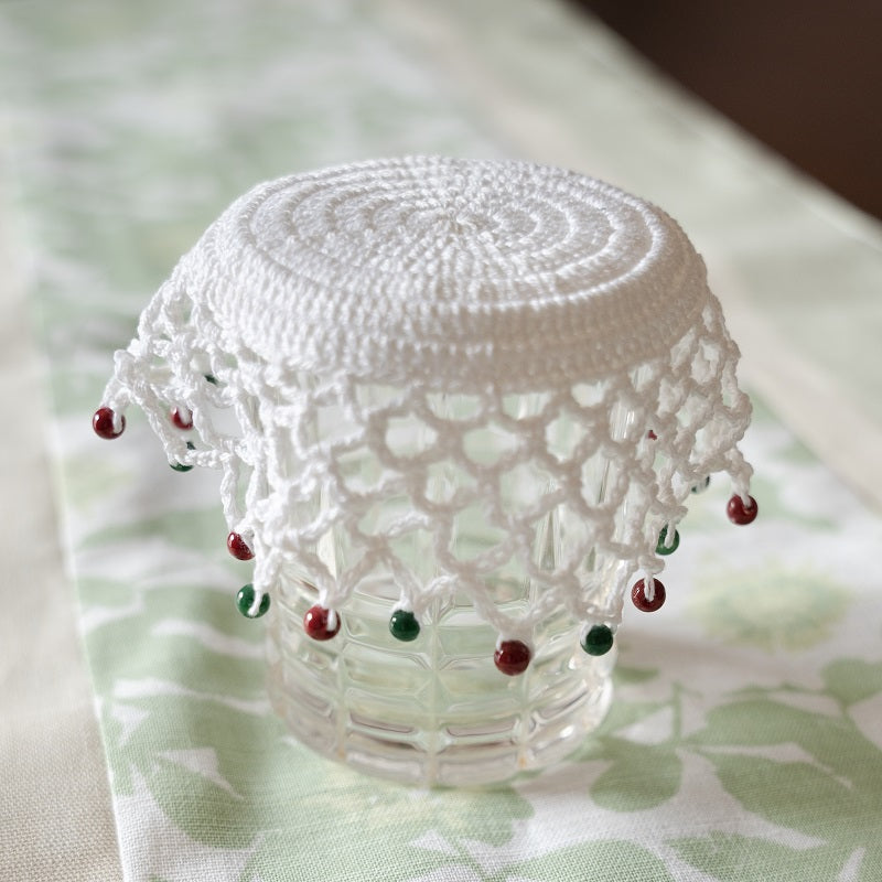 Glass Cover with Multi Pearls-6 Pcs