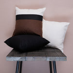 Cinnamon White,Brown -3 Pc Jute Cushion Cover Set