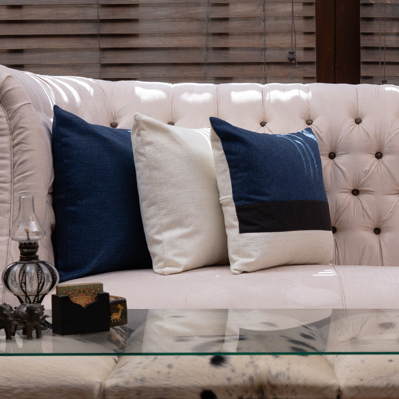 Blue Jute, Berry Blue -3 Pc Jute cushion Cover set