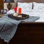 Coco Crochet Throw Light Grey