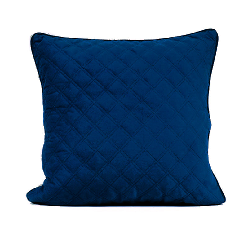 Quilted Royal Blue Velvet Cushion