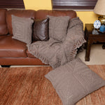 Coco Mousy Brown floor cushion Cover -1 Pc  Crochet cushion
