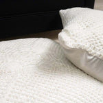 Coco Flower White Floor Cushion Cover -1 Pc  Crochet cushion