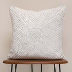 Coco flower White cushion pair -2 Pc  Crochet cushion