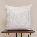 Coco flower White cushion pair -2 Pc  Crochet cushion