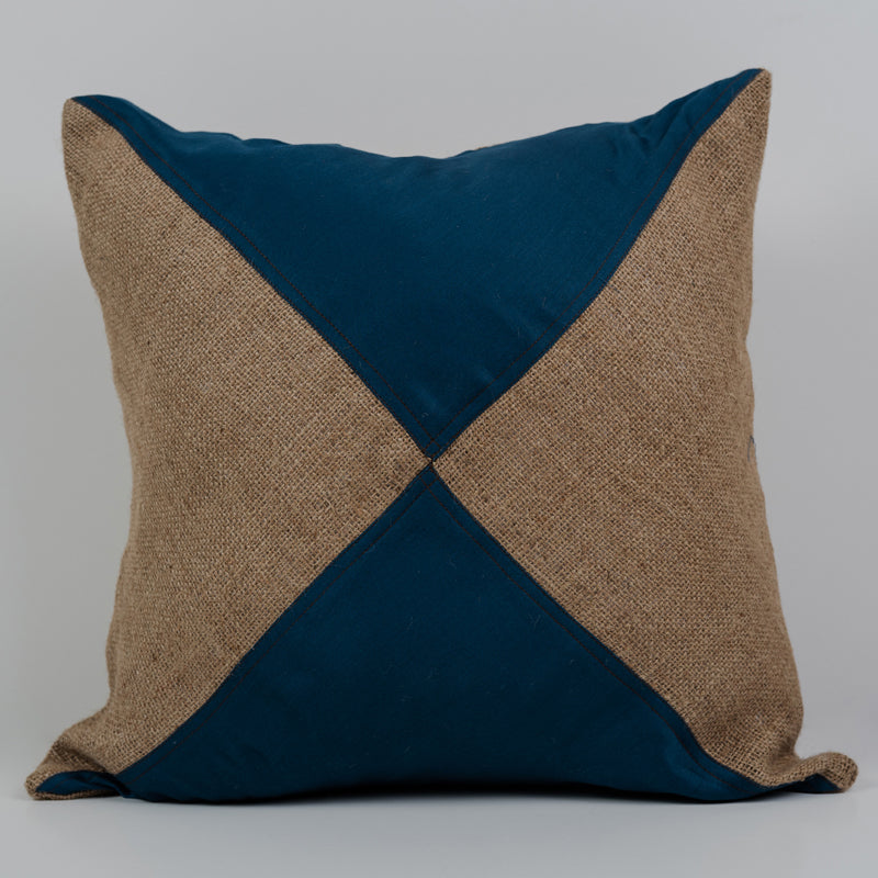 Duo Triangle(Blue) Cushion Cover
