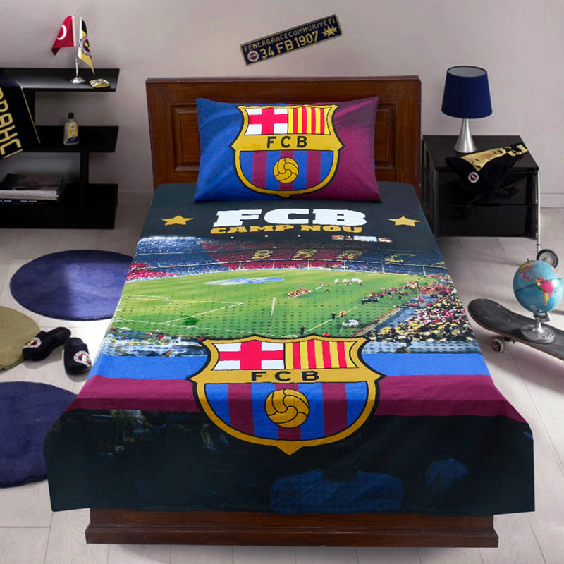 Kids Single Bed Sheet-FC Barcelona