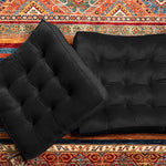 Angela Black Floor Cushion -Velvet Cushion