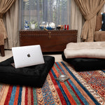 Angela Black Floor Cushion -Velvet Cushion