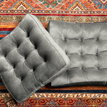 Angela Grey Floor Cushion -Velvet Cushion