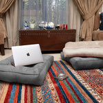 Angela Grey Floor Cushion -Velvet Cushion