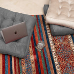 Angela Grey Floor Cushion -Velvet Cushion